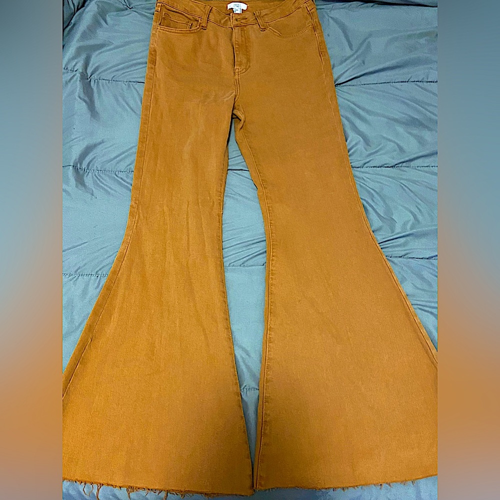 Buttery Smooth Retro Brown Flared-Leg Bell Bottoms.